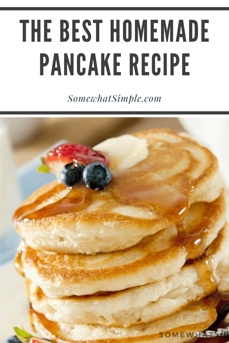 A 15-year quest to duplicate grandma's famous pancake recipe results in the discovery of the best pancakes ever! These pancakes are guaranteed to be the fluffiest you'll ever make. I promise, once you taken a bite of this pancake recipe, you'll think it's the best you've ever had. via @somewhatsimple